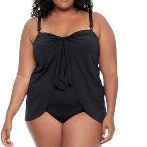 Ralph Lauren $168 Womens Strapless Flyaway‎ One-Piece Swimsuit 18W
